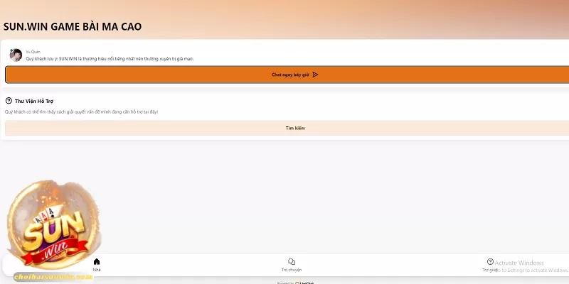 Liên hệ Sunwin bằng live chat