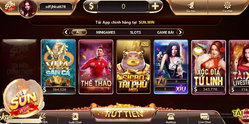 Sơ lược thông tin về ứng dụng chơi game Sunwin